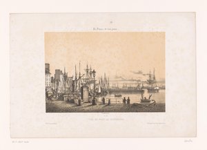 Ansicht des Hafens von Cherbourg von Louis Le Breton
