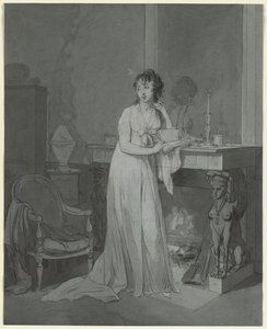 Frau vor einem Kamin von Louis Leopold Boilly