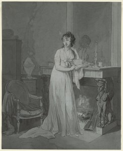 Frau vor einem Kamin, ca. 1803 von Louis Leopold Boilly