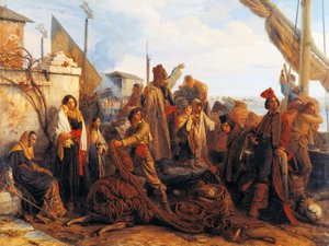 Fischer, die auf der Adria abfahren
