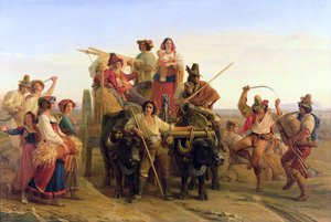 Die Ankunft der Erntearbeiter in den Pontinischen Sümpfen, 1830 von Louis Leopold Robert