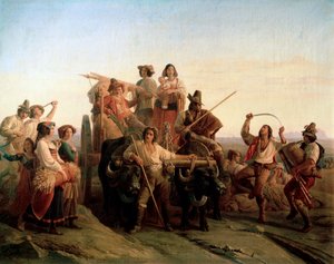 Die Ankunft der Erntearbeiter in den Pontinischen Sümpfen, 1833 von Louis Leopold Robert