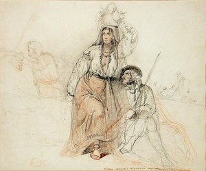 Frau bringt Proviant zu Bohemiens und Briganten von Louis Leopold Robert