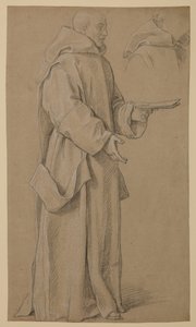 Stehender Mönch und Studie einer Kutte von Louis Licherie de Beuron (attr. to)