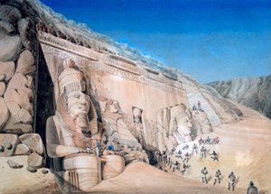 Ausgrabung des Großen Tempels von Ramses II, Abu Simbel, 1819