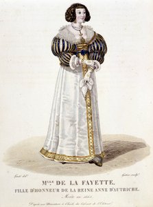 Marie-Madeleine Pioche de La Vergne, Gräfin de Lafayette (Madame de la Fayette) (1634-1693), Ehrendame von Königin Anna von Österreich. In „Galerie francaise de femmes célèbres“