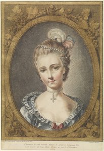 Büste einer jungen Frau mit Perlenkette von Louis Marin Bonnet