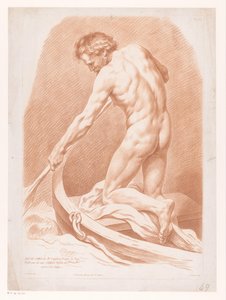 Nackter rudernder Mann, von hinten gesehen von Louis Marin Bonnet