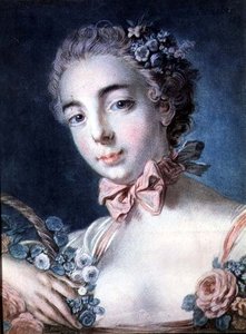 Tete de Flore, Porträt von Mme Baudion, Tochter von Boucher, nach einer Zeichnung von Boucher von Louis Marin Bonnet