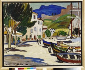 Boote am Kai in Cassis von Louis Mathieu Verdilhan