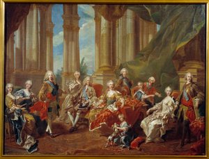 König Philipp V. von Spanien und seine Familie. Skizze von Louis Michel Van Loo von Louis Michel van Loo