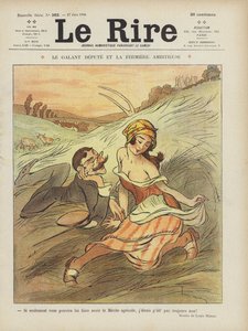Der galante Abgeordnete und das ehrgeizige Bauernmädchen. Illustration für Le Rire