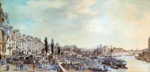 Ansicht des Hafens von Saint Paul und des Büros der Wasserboote im Jahr 1782 Pastellgemälde von Louis de Lespinasse (1734-1808) 1782 Paris, Musée Carnavalet von Louis Nicolas de Lespinasse