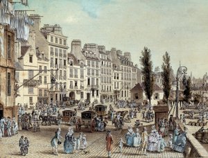 Blick auf den Hafen Saint Paul in Paris im Jahr 1782 von Louis Nicolas de Lespinasse