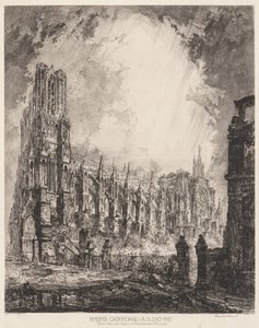 Kathedrale von Reims und Ruinen des Erzbischofspalastes von Louis Orr
