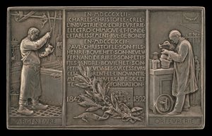 Fünfzigjähriges Jubiläum der Firma Christofle [Rückseite] von Louis Oscar Roty