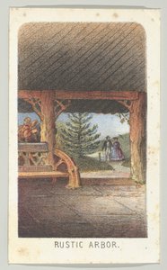 Rustikale Laube, aus der Serie Ansichten im Central Park, New York, Teil 3, 1864 von Louis Prang