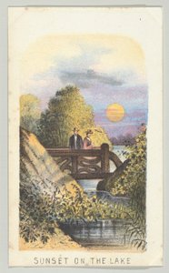 Sonnenuntergang am See, aus der Serie Ansichten im Central Park, New York, Teil 2 von Louis Prang