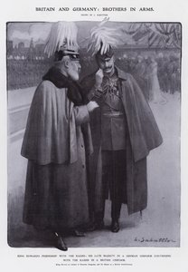 König Edward VII. als Oberst der preußischen Dragoner und Kaiser Wilhelm II. als britischer Feldmarschall von Louis Remy Sabattier