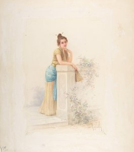 Dame mit einem Fächer, n.d.