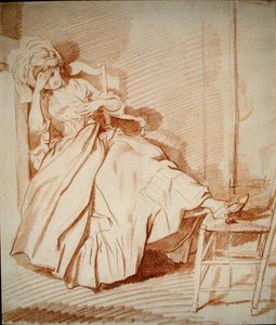 Studie eines schlafenden Mädchens von Louis Rolland Trinquesse