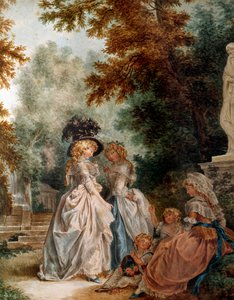 Spaziergang im Park. Elegante junge Frauen während eines Entspannungsmoments in einem Garten