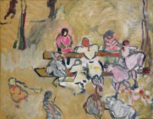 Kinder spielen in der Rue Caulaincourt, ca. 1907-14 von Louis Valtat