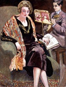 Mme Valtat und ihr Sohn mit einem Banjo von Louis Valtat