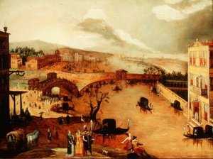 Galante Szene in einer Flusslandschaft von Louis de Caullery