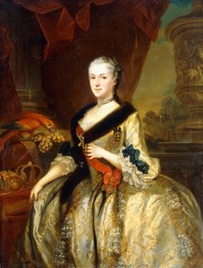 Porträt von Maria Josepha, Königin von Polen, stehend in Dreiviertellänge