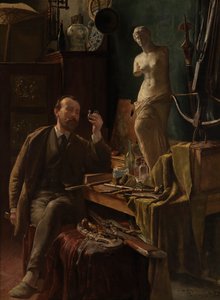 Künstler in seinem Atelier