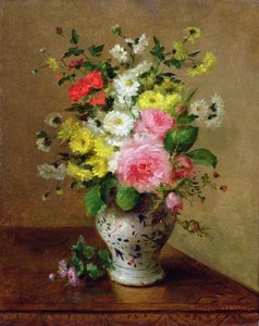 Stillleben mit Blumen in einer Vase, um 1866