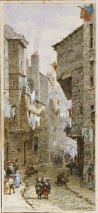 Straßenszene in Edinburgh von Louise Ingram Rayner