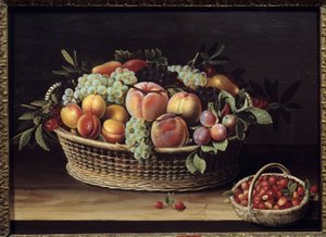 Obstkorb und Erdbeerkörbe Gemälde von Louise Moillon (1610-1696) 1635 Toulouse, Musee des Augustins
