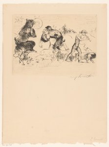 Satyrn, eine Nymphe, ein Faun und eine Schweineherde