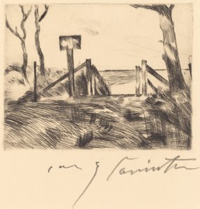 Brücke mit Schild, 1916 von Lovis Corinth