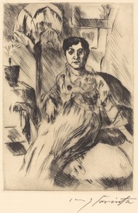 Interieur mit Frau, 1917 von Lovis Corinth