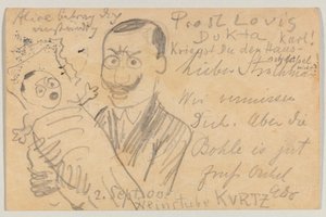 Lovis Corinth an Carl Strathmann: Postkarte von Lovis Corinth