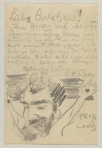 Lovis Corinth an Carl Strathmann: Postkarte, Poststempel 16. Januar 1903 von Lovis Corinth
