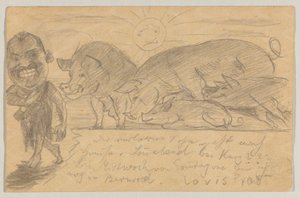 Lovis Corinth an Carl Strathmann: Postkarte, Poststempel 25. August 1899 von Lovis Corinth