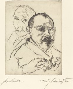 Zwei männliche Studienköpfe Selbstbildnisse, 1915 von Lovis Corinth
