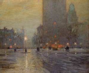 Madison Square, regnerische Nacht von Lowell Birge Harrison
