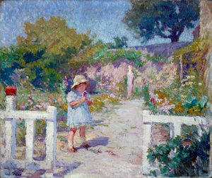 Kleines Mädchen im Garten von Loys Prat