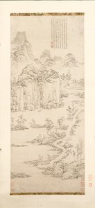 Daoistischer Rückzug in Berg- und Flusslandschaft nach Ni Zan [1301-1374]