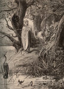 Apolog von den Fischvögeln, erzählt von Saint Martin den Bewohnern der Ufer der Loire (Stich von Luc Olivier Merson) von Luc Oliver Merson