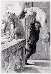 Quasimodo rettet Esmeralda - in „Notre Dame de Paris“ von Victor Hugo