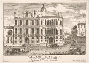Ansicht des Contarini-Palastes in Campo San Trovaso, Venedig, 1703, aus The build..., 1703 von Luca Carlevarijs