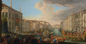 Regatta auf dem Canal Grande zu Ehren von Friedrich IV., König von Dänemark von Luca Carlevarijs