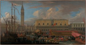 Der Bucintoro verlässt das Bacino di San Marco