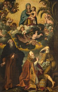 Altar des Heiligen Antonius, Madonna und Kind mit den Heiligen Antonius Abt, Paulus Eremit und Papst Gregor XIV